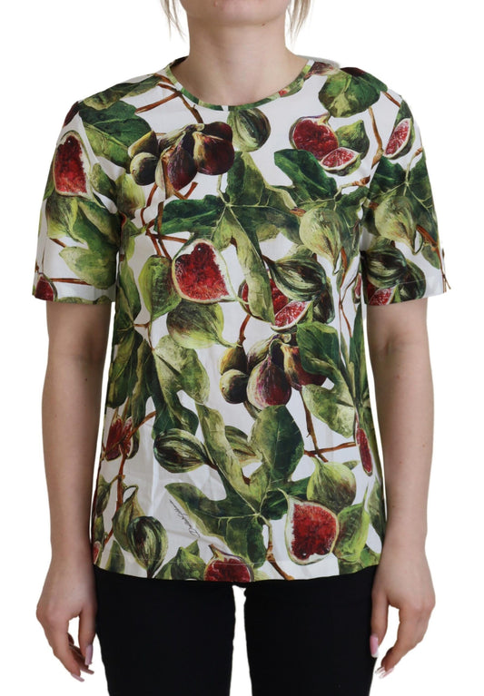 Dolce & Gabbana Crew-neck Cotton Top Blouse Fruit T-shirt