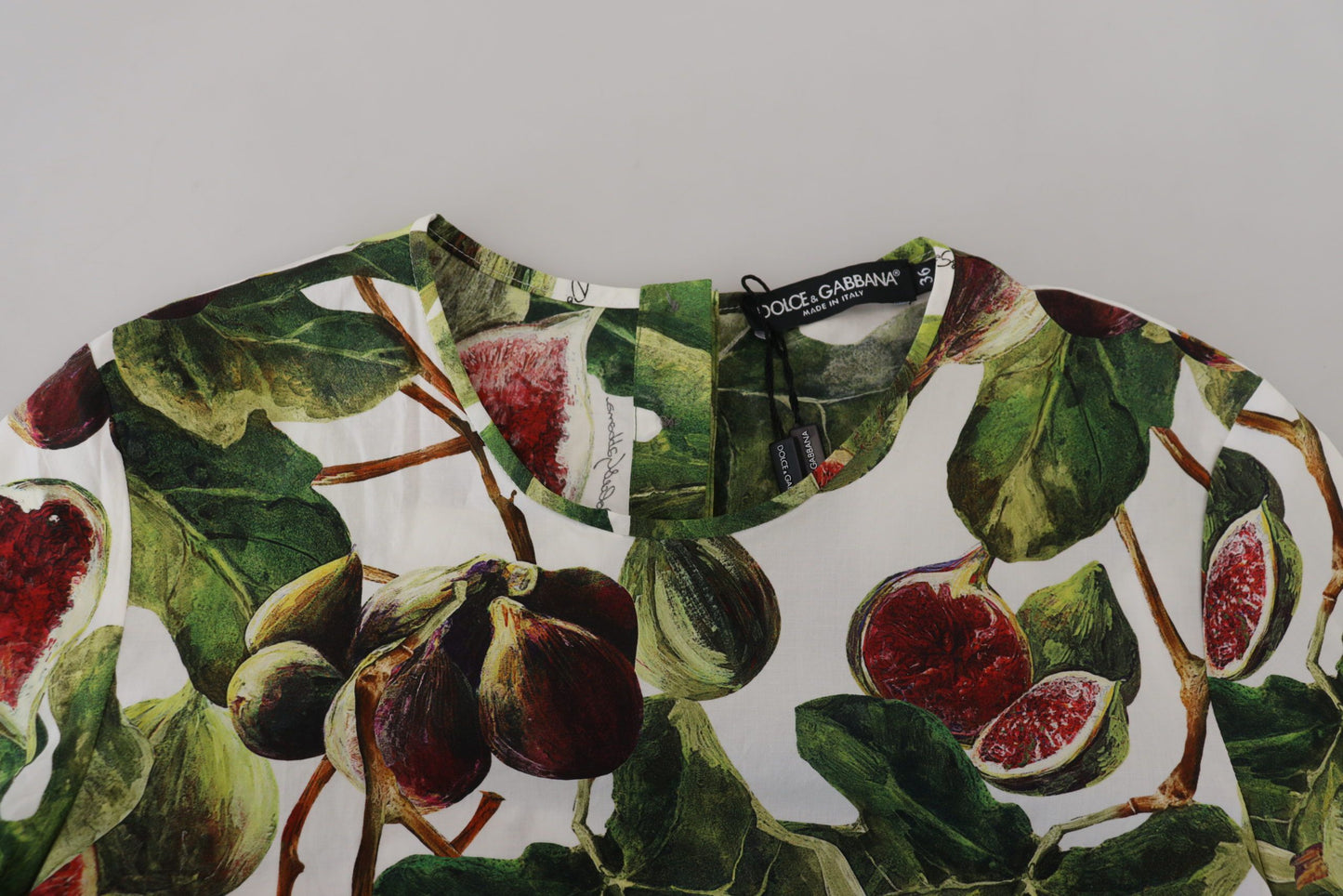 Dolce & Gabbana Crew-neck Cotton Top Blouse Fruit T-shirt