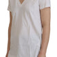 Dolce & Gabbana White Short Sleeve V-neck Cotton Top Blouse T-shirt