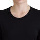 Dolce & Gabbana Black T-shirt Blouse Tassle Cotton Blouse