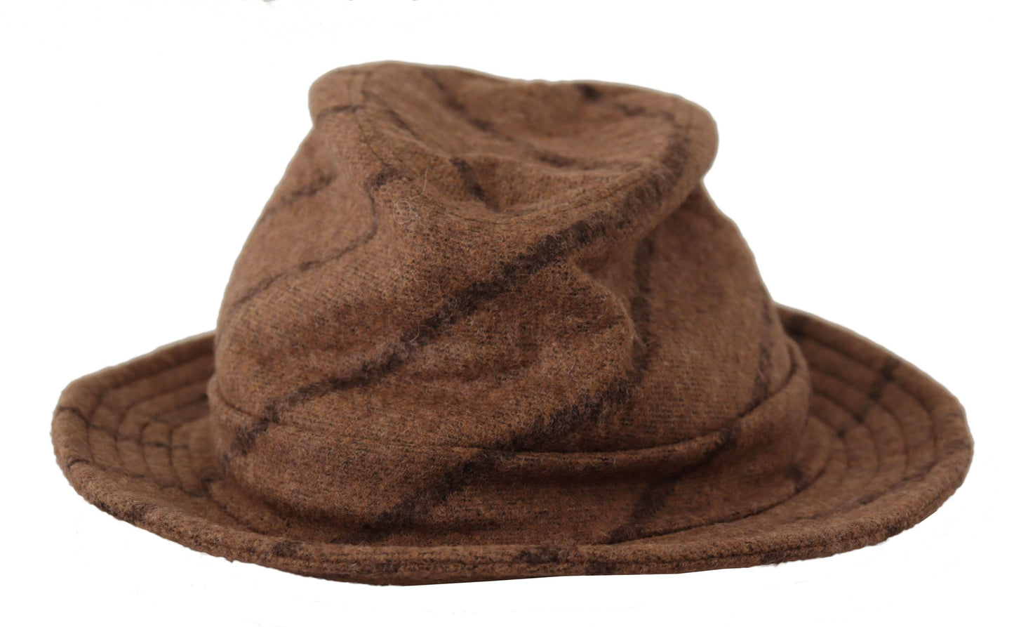 Dolce & Gabbana Brown Fedora Striped Print Summer Hat