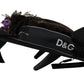 Dolce & Gabbana Black Lapil Crystal Heart Feather Brooch Fedora Hat