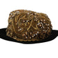 Dolce & Gabbana Gold Embellished Crystal Rhinestone Embroidered Fedora Hat