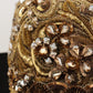 Dolce & Gabbana Gold Embellished Crystal Rhinestone Embroidered Fedora Hat