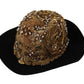 Dolce & Gabbana Gold Embellished Crystal Rhinestone Embroidered Fedora Hat