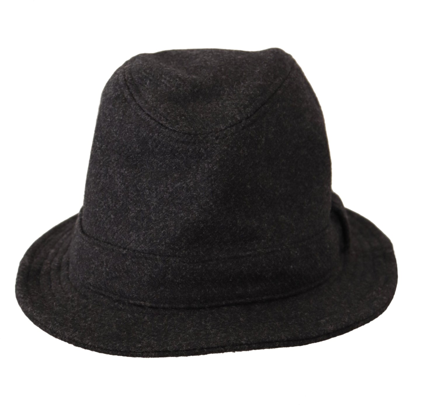 Dolce & Gabbana Gray Virgin Wool Logo Fedora Trilby Cappello Hat