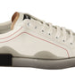 Dolce & Gabbana White Gold Leather Low Top Sneakers Casual Shoes