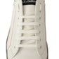 Dolce & Gabbana White Gold Leather Low Top Sneakers Casual Shoes