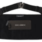 Dolce & Gabbana Black Polka Dot Wide Waist Men Belt Cummerband