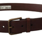 Dolce & Gabbana Brown Leather Gold Metal Buckle Carabiner Belt