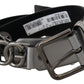 Dolce & Gabbana Metallic Silver Leather DG Logo Metal Buckle Belt