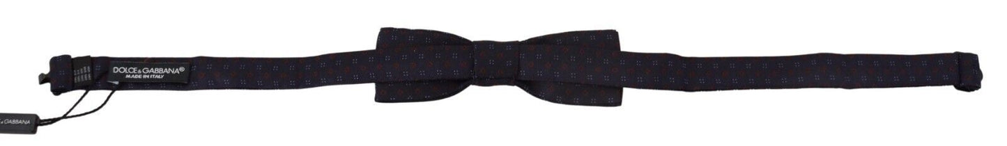 Dolce & Gabbana Blue Silk Patterned Necktie Men Accessory Bow Tie