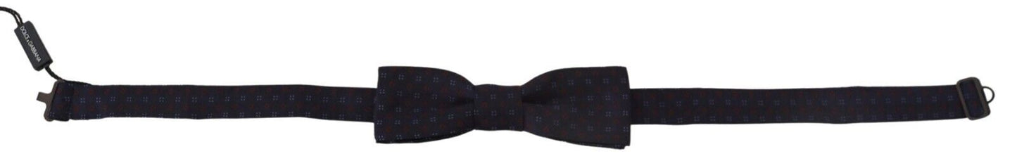 Dolce & Gabbana Blue Silk Patterned Necktie Men Accessory Bow Tie