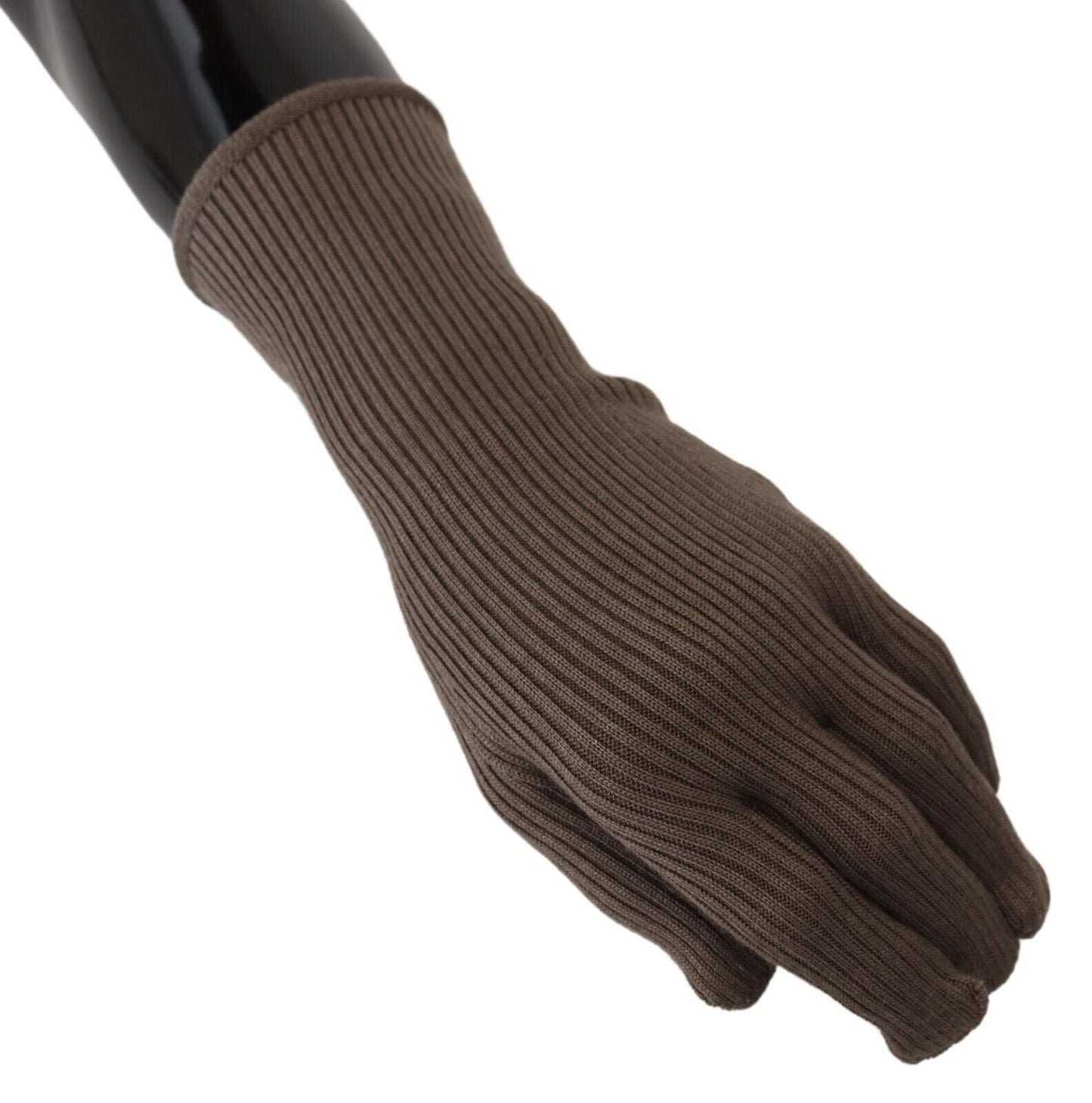 Dolce & Gabbana Gray Cashmere knitted Hands Mitten Mens Gloves