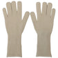 Dolce & Gabbana White Cashmere Knitted Hands Mitten Mens Gloves