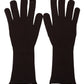 Dolce & Gabbana Brown Cashmere Silk Hands Mitten Mens Gloves