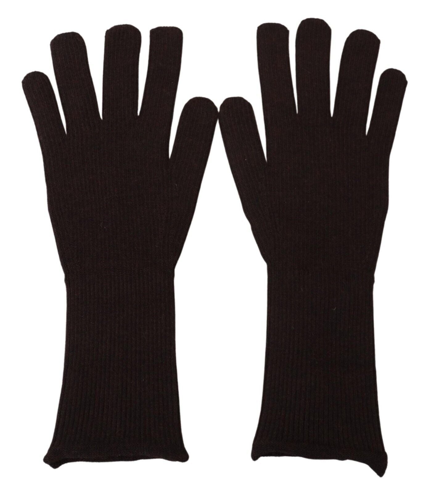 Dolce & Gabbana Brown Cashmere Silk Hands Mitten Mens Gloves