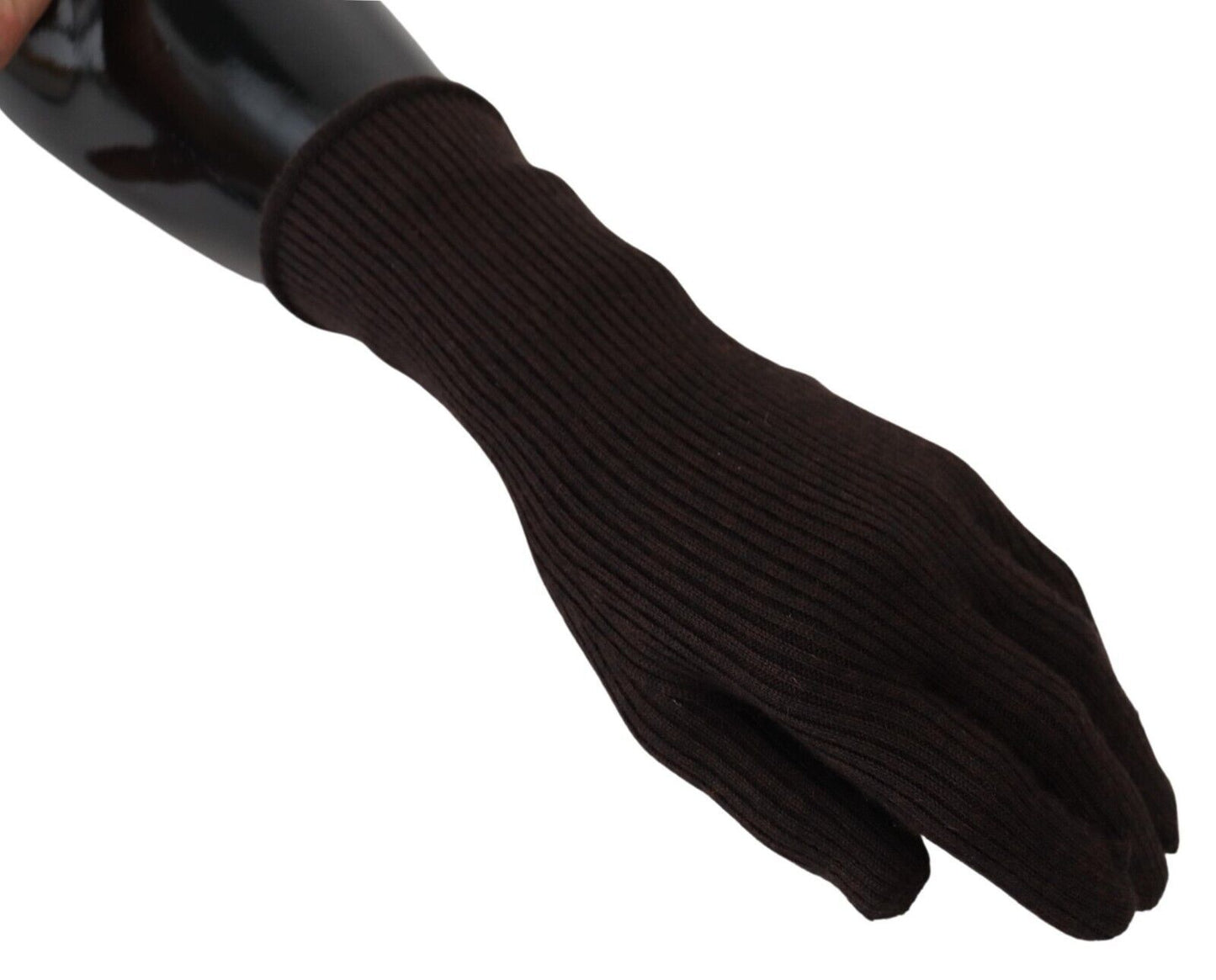 Dolce & Gabbana Brown Cashmere Silk Hands Mitten Mens Gloves