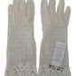 Dolce & Gabbana White Lace Wrist Length Mitten Cotton Gloves