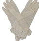 Dolce & Gabbana White Lace Wrist Length Mitten Cotton Gloves