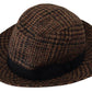 Dolce & Gabbana Brown Tweed Wool Logo Fedora Trilby Hat