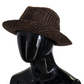 Dolce & Gabbana Brown Tweed Wool Logo Fedora Trilby Hat