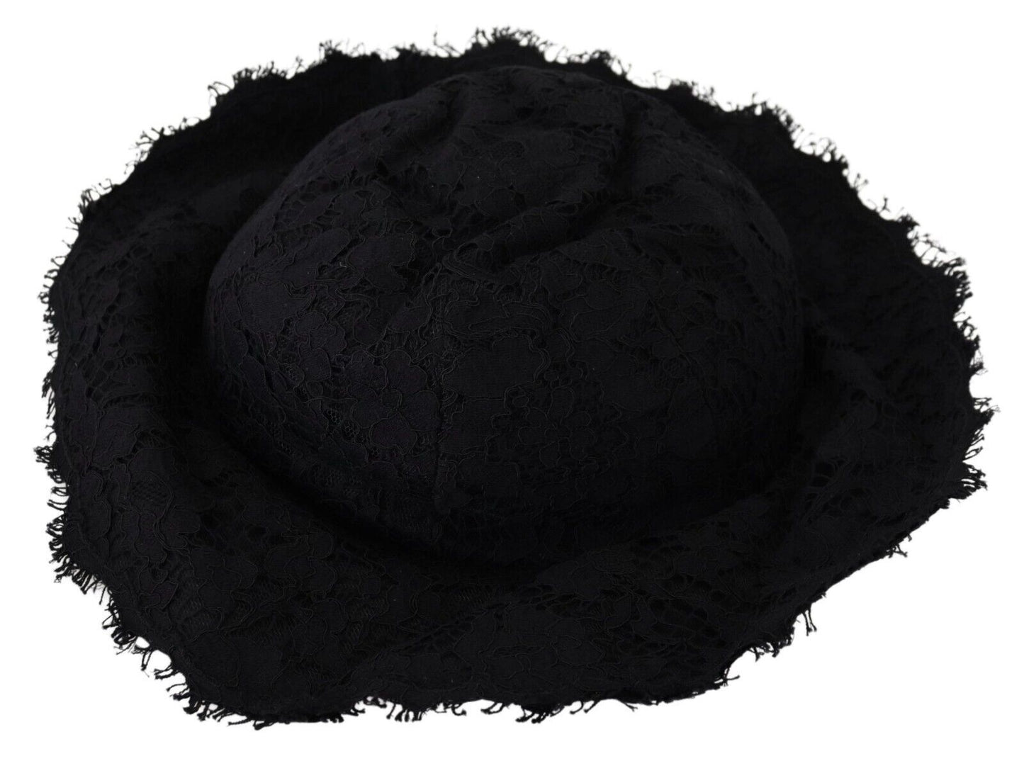 Dolce & Gabbana Black Cotton Wide Brim Shade Hat