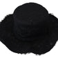 Dolce & Gabbana Black Floral Lace Wide Brim Top Hat