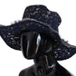 Dolce & Gabbana Blue Floral Lace Wide Brim Floppy Hat