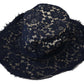 Dolce & Gabbana Blue Floral Lace Wide Brim Floppy Hat