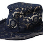 Dolce & Gabbana Blue Floral Lace Wide Brim Floppy Hat