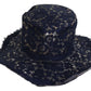 Dolce & Gabbana Blue Floral Lace Wide Brim Floppy Hat