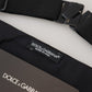 Dolce & Gabbana Black Polka Dot Wide Waist Men Belt Cummerband