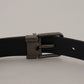 Dolce & Gabbana Blue Leather Silver Metal Buckle Vintage Belt