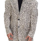 Dolce & Gabbana White Leopard Single Breasted Coat Blazer