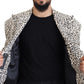 Dolce & Gabbana White Leopard Single Breasted Coat Blazer