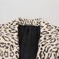 Dolce & Gabbana White Leopard Single Breasted Coat Blazer