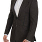 Dolce & Gabbana Black Brown Stripes Single Breasted Blazer