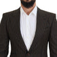 Dolce & Gabbana Black Brown Stripes Single Breasted Blazer