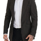 Dolce & Gabbana Black Brown Stripes Single Breasted Blazer