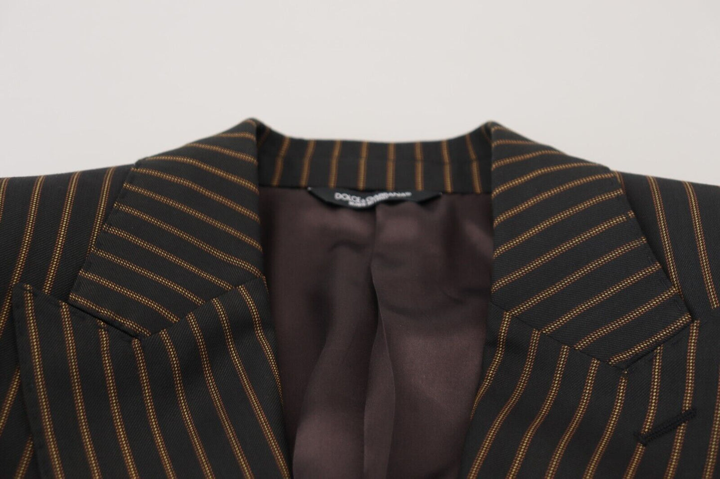 Dolce & Gabbana Black Brown Stripes Single Breasted Blazer