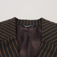 Dolce & Gabbana Black Brown Stripes Single Breasted Blazer