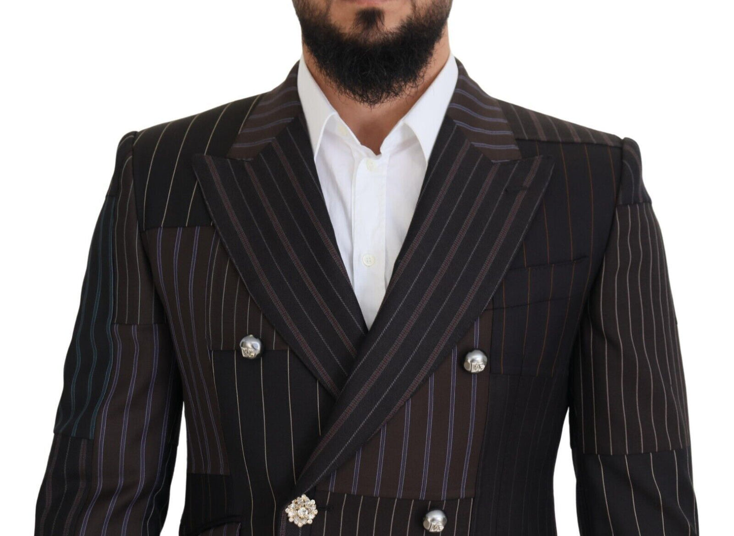 Dolce & Gabbana Multicolor Patchwork Stripes SICILIA Blazer