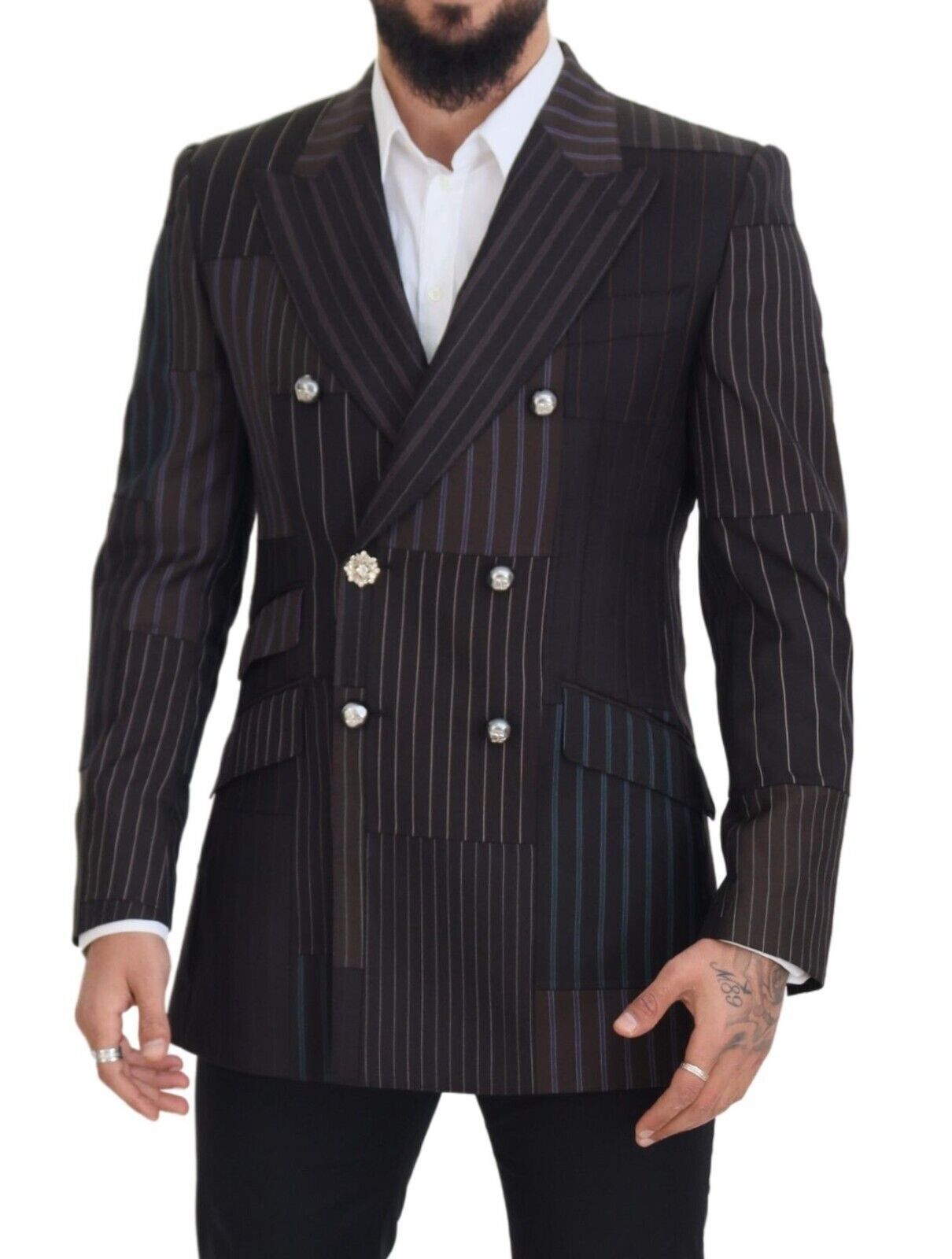 Dolce & Gabbana Multicolor Patchwork Stripes SICILIA Blazer