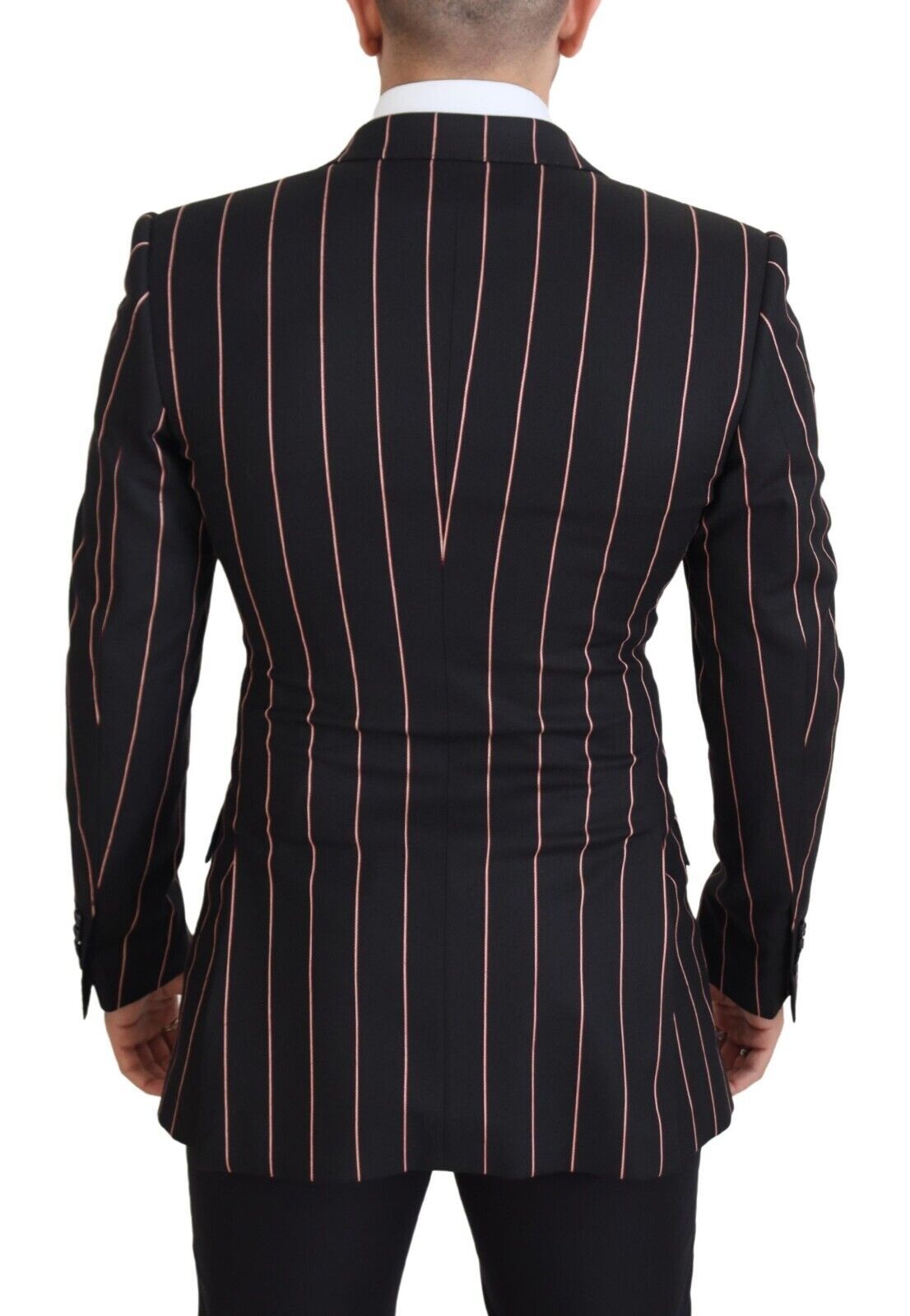 Dolce & Gabbana Black Stripes Viscose Double Breasted Blazer