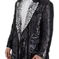 Dolce & Gabbana Black Sequined Animal Pattern Blazer