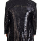 Dolce & Gabbana Black Sequined Animal Pattern Blazer