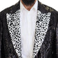 Dolce & Gabbana Black Sequined Animal Pattern Blazer