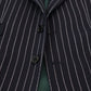 Dolce & Gabbana Dark Blue Stripe Wool Single Breasted Blazer