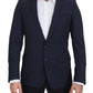 Dolce & Gabbana Dark Blue Wool Single Breasted MARTINI Blazer